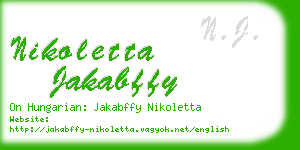 nikoletta jakabffy business card